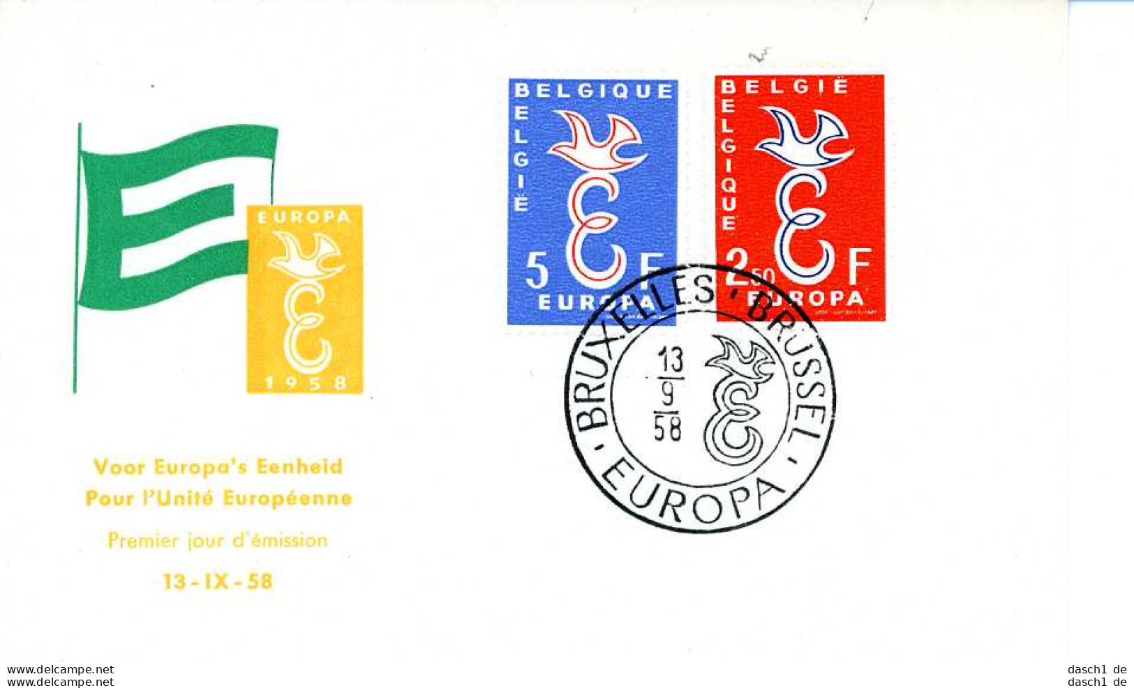 Europa, CEPT, 1958, FDC Und Sonderbelege, 9 Briefe - 1958