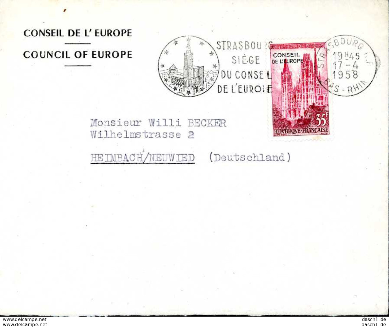 Europa, CEPT, 1958, FDC und Sonderbelege, 9 Briefe