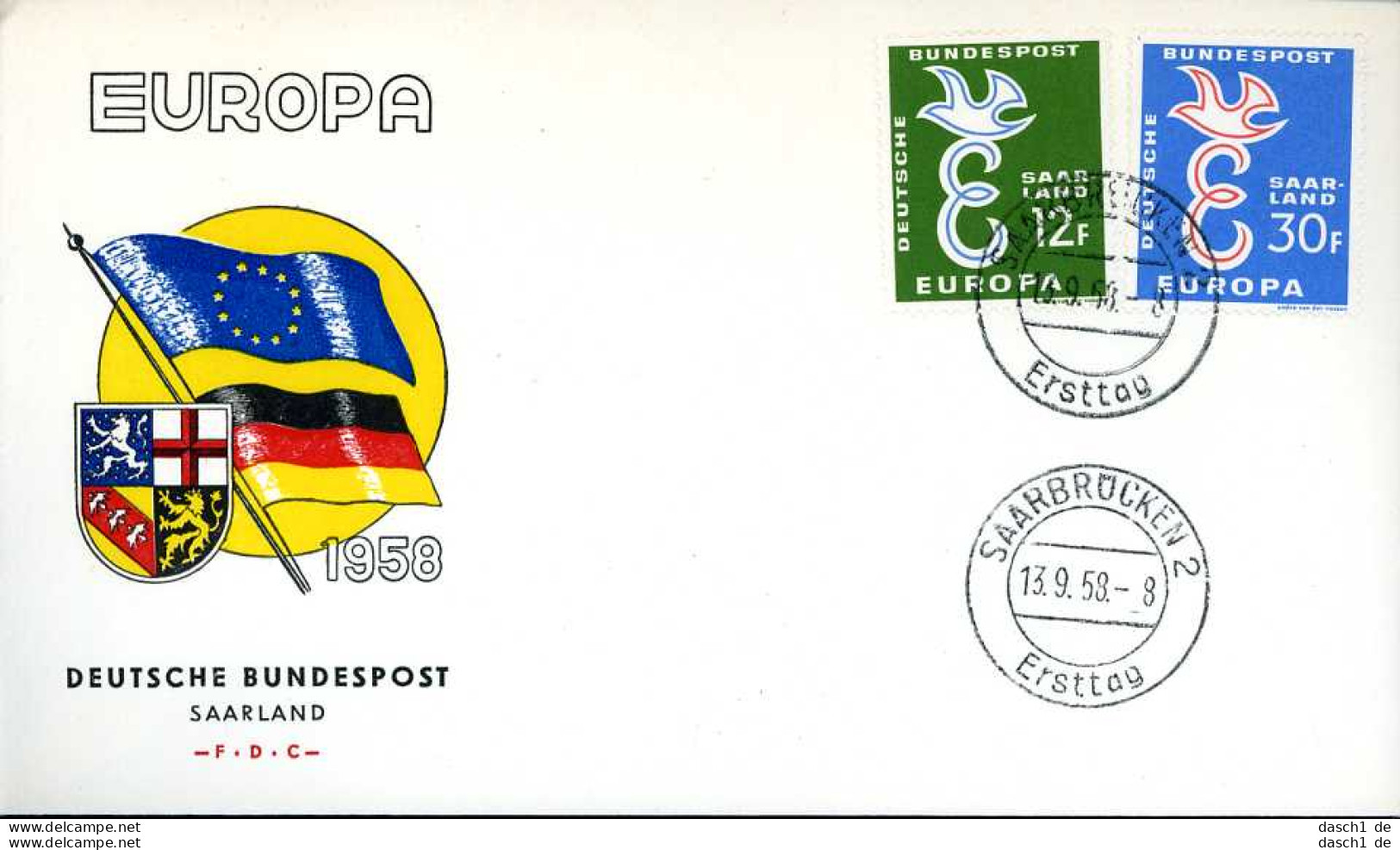 Europa, CEPT, 1958, FDC und Sonderbelege, 9 Briefe