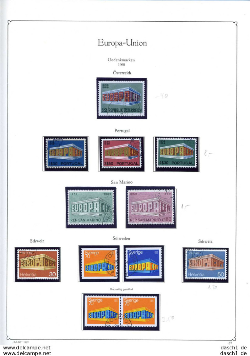 Europa, CEPT, Xx, O, 1969, Das Los Umfaßt Nur Die Dargestellten Ausgaben Die In Diesem Los Angeboten Werden, Nahezu Komp - 1969