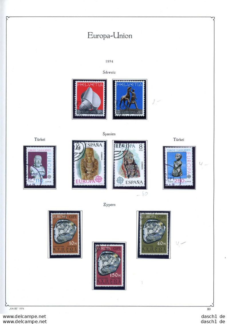 Europa, CEPT, O, 1974, Das Los Umfaßt Nur Die Dargestellten Ausgaben Die In Diesem Los Angeboten Werden, Nahezu Komplett - 1974