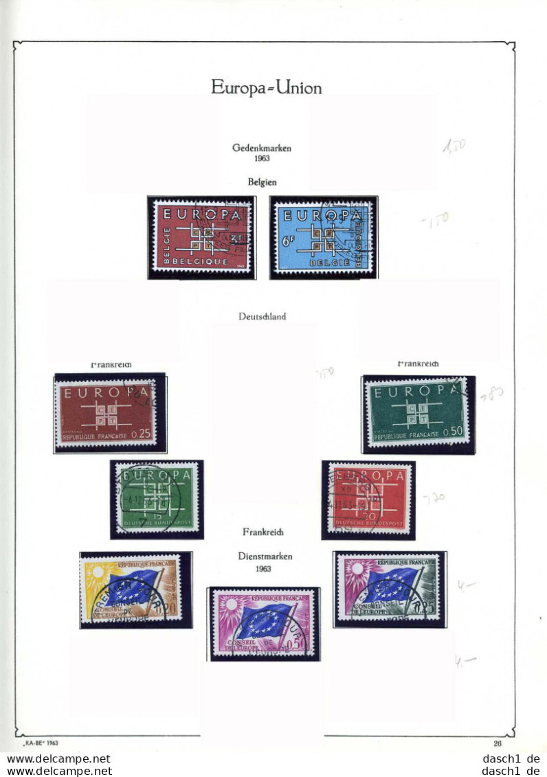 Europa, CEPT, Xx, 1963, O, Das Los Umfaßt Nur Die Dargestellten Ausgaben Die In Diesem Los Angeboten Werden, Nahezu Komp - 1963