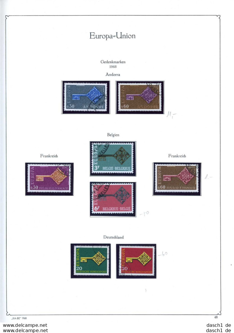 Europa, CEPT, Xx, O, 1968, Das Los Umfaßt Nur Die Dargestellten Ausgaben Die In Diesem Los Angeboten Werden, Nahezu Komp - 1968