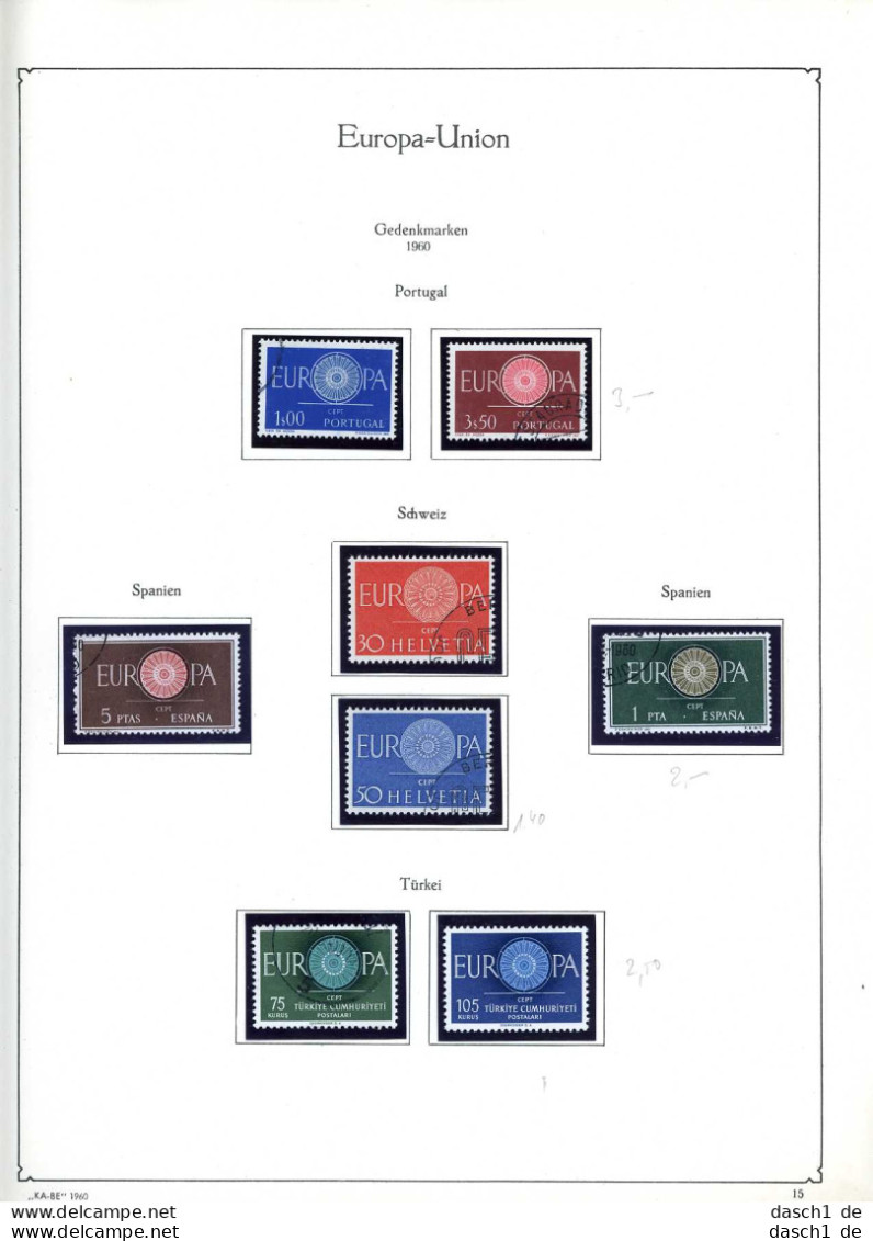 Europa, CEPT, Xx, O, 1960, Das Los Umfaßt Nur Die Dargestellten Ausgaben Die In Diesem Los Angeboten Werden, Nahezu Komp - 1960