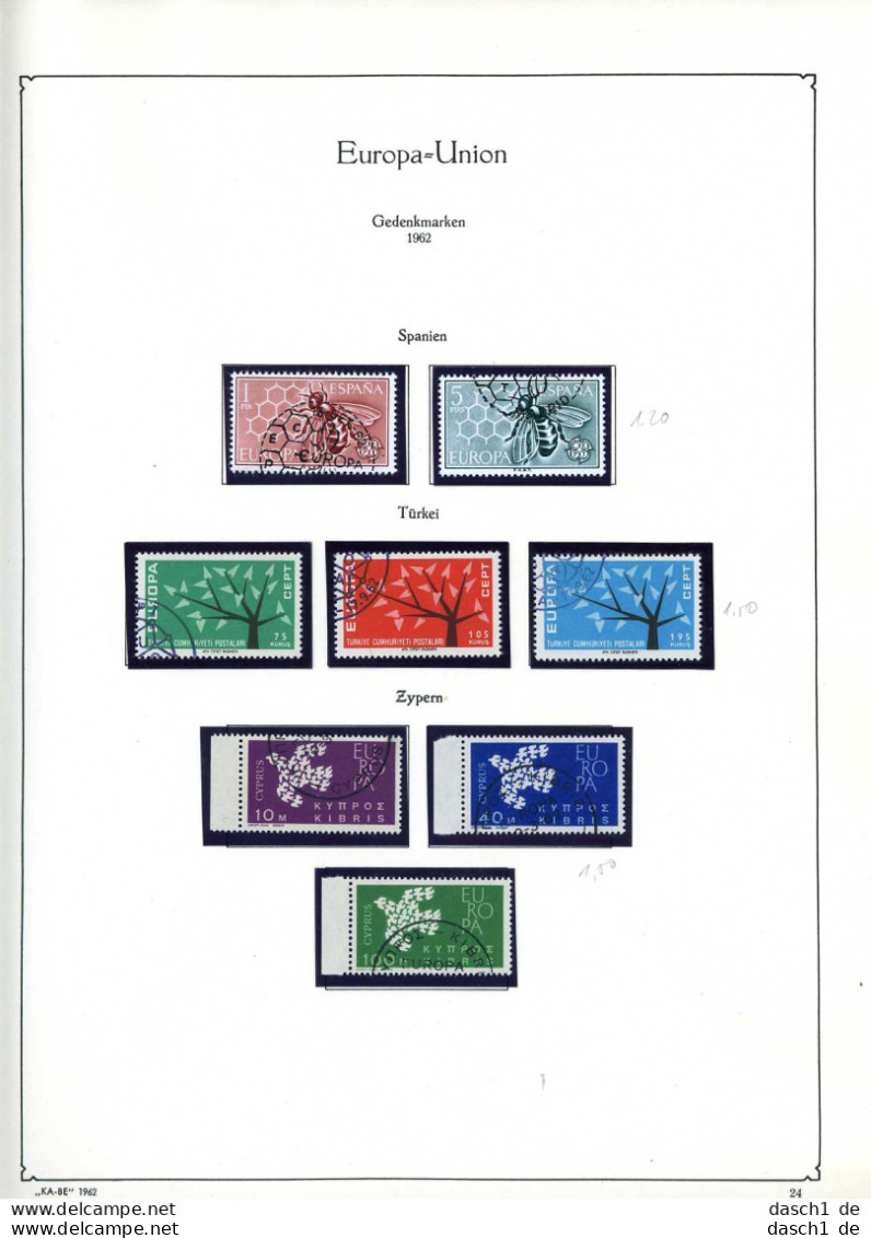 Europa, CEPT, Xx, O, 1962, Das Los Umfaßt Nur Die Dargestellten Ausgaben Die In Diesem Los Angeboten Werden, Nahezu Komp - 1962