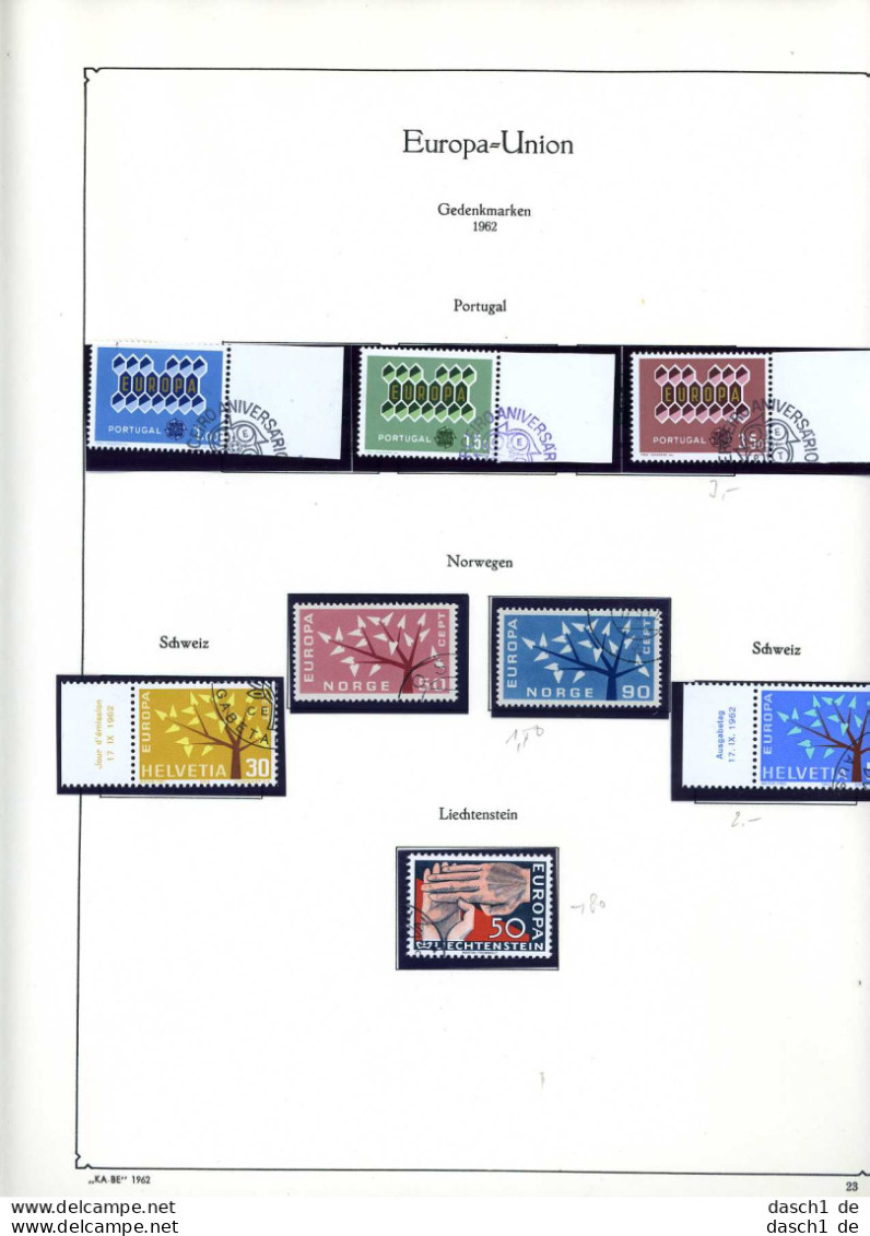 Europa, CEPT, Xx, O, 1962, Das Los Umfaßt Nur Die Dargestellten Ausgaben Die In Diesem Los Angeboten Werden, Nahezu Komp - 1962