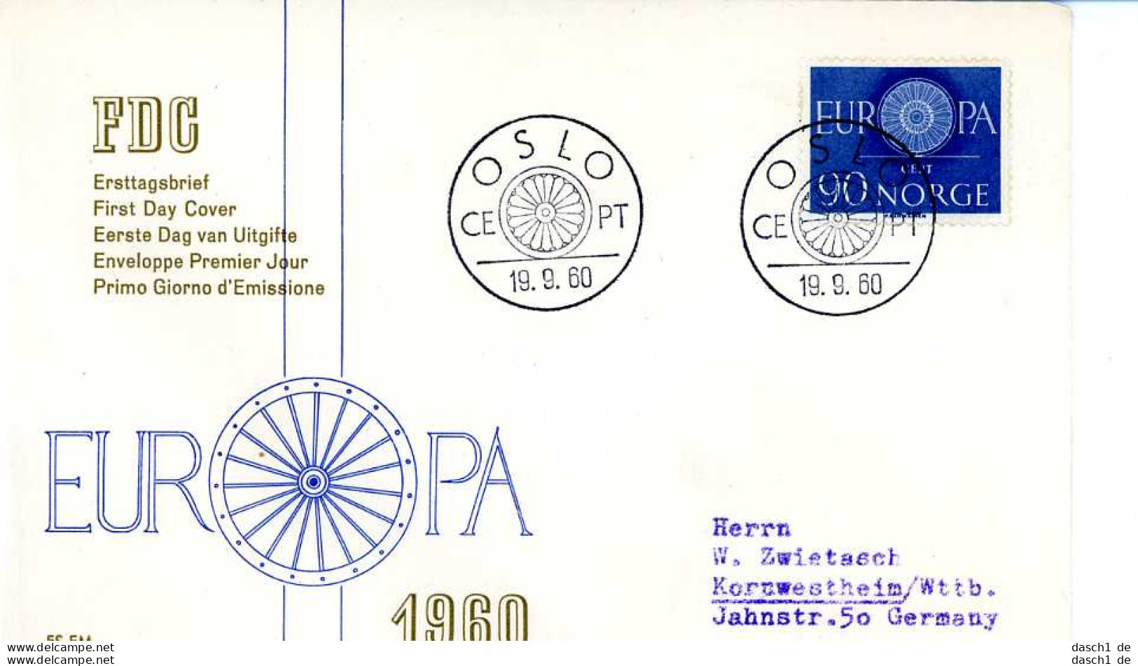 Europa, CEPT, 1960, FDC Und Sonderbelege, 21 Briefe - 1960