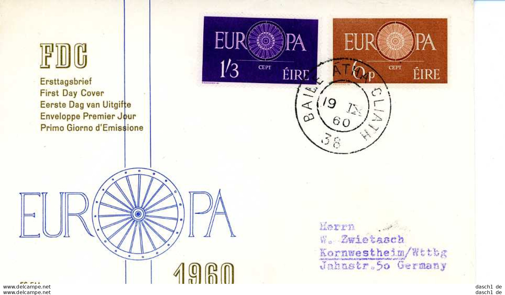 Europa, CEPT, 1960, FDC und Sonderbelege, 21 Briefe