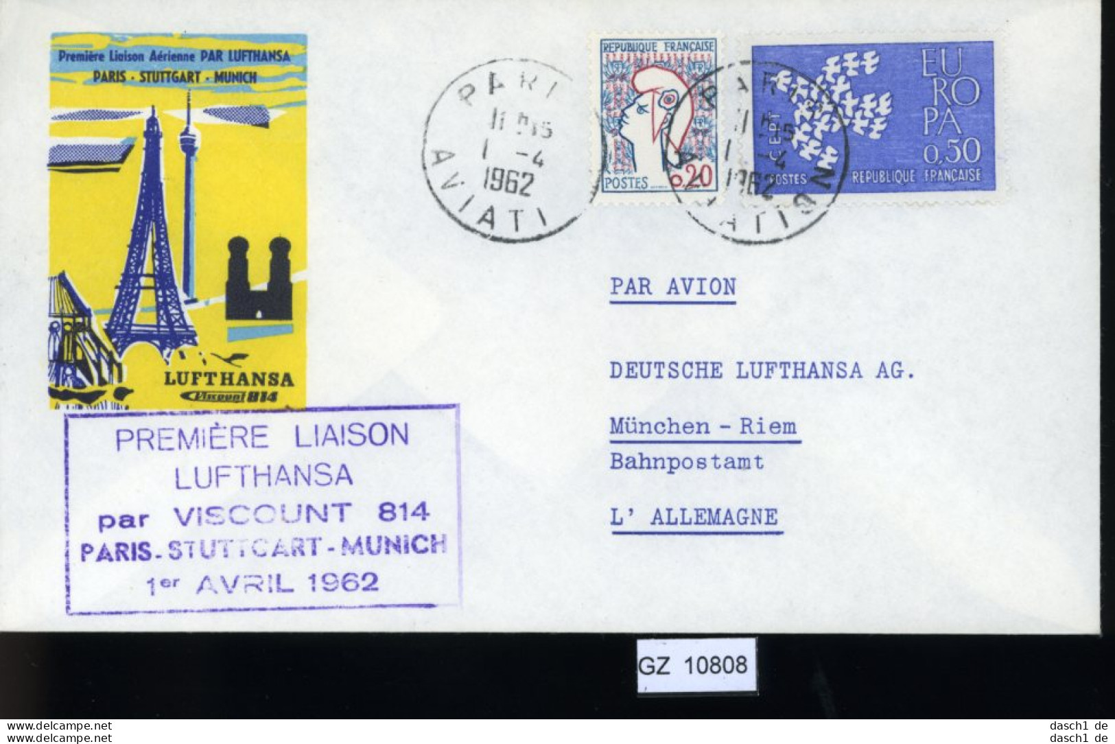 7 Lose U.a. Lufthansa Erstflug 1956, Frankfurt - Istanbul U.a. - Otros (Aire)