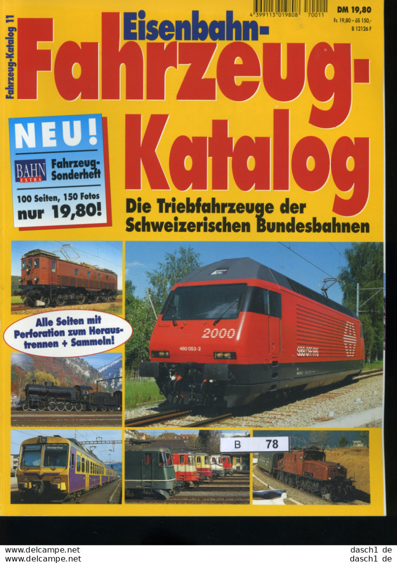 Eisenbahn-Fahrzeug-Katalog Band 11, Triebfahrzeuge Der SBB, B-078 - Duits