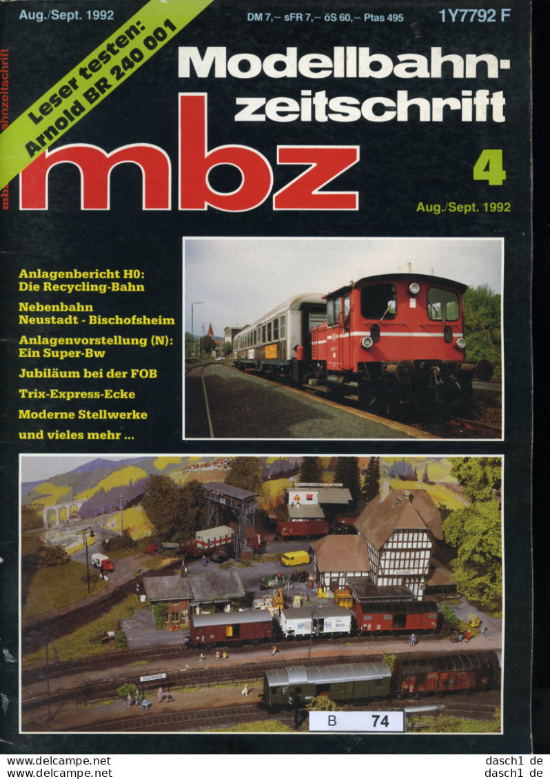 Mbz, Modellbahnzeitschrift, Ausgabe 08/09-1992, B-074 - Tedesco