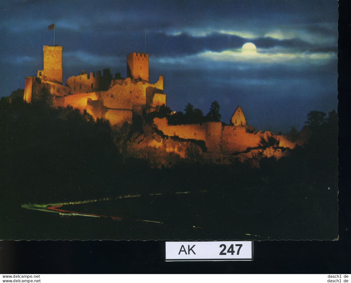 AK247, AK Nicht Gelaufen, Lörrach Um 1970, Burgruine Rötteln Bei Nacht - Loerrach