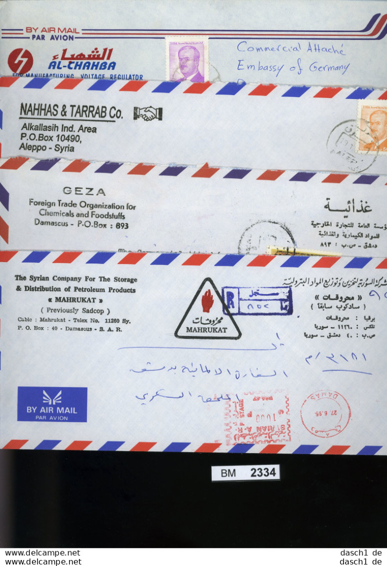 BM2334, Syrien, O,4 Echt Gelaufene Luftpostbriefe, Geschäftspost - Syrien