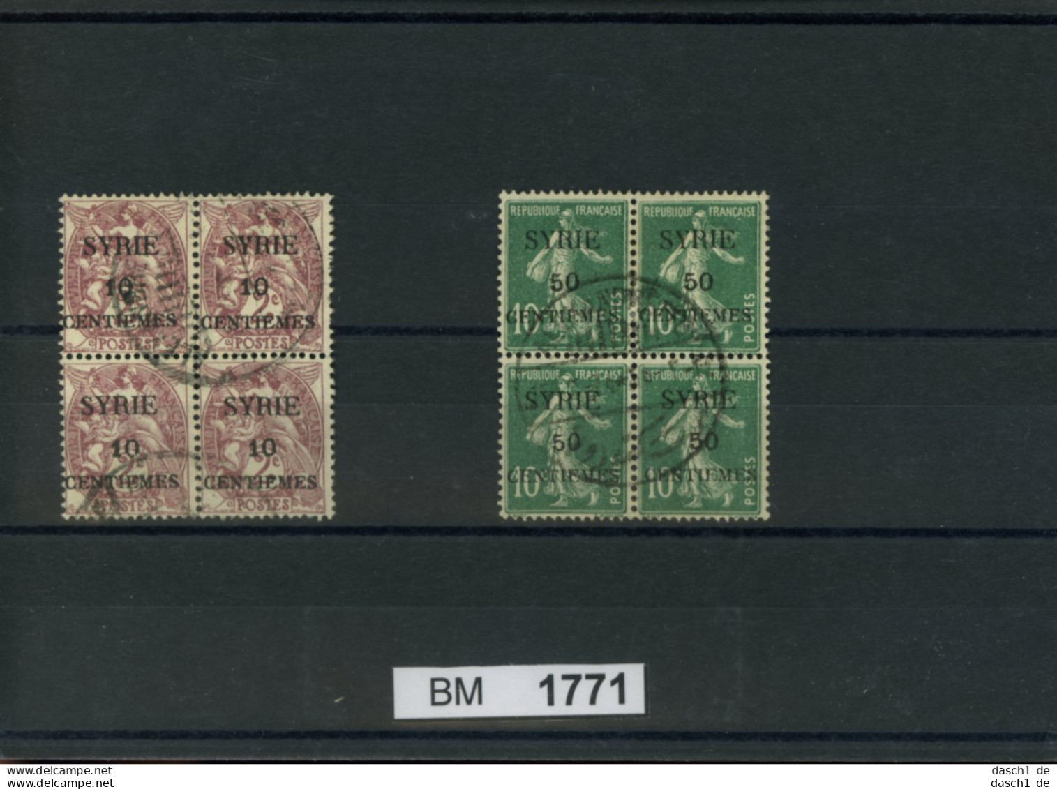 BM1771, Syrien, O, Sammlungsauflösung,  2 X 4-er Block, Evtl. Aufdruckfehler Auf A6 K. - Siria