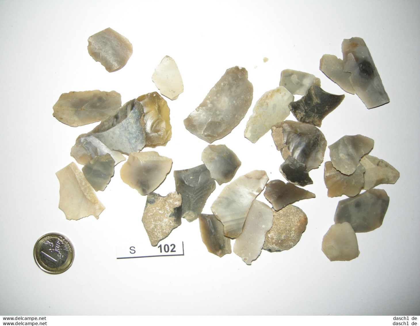 S102, Steinzeit, 30 Werkzeuge, Jaspis, Neolithikum, Süddeutschl., Schaber, Klingen - Archaeology