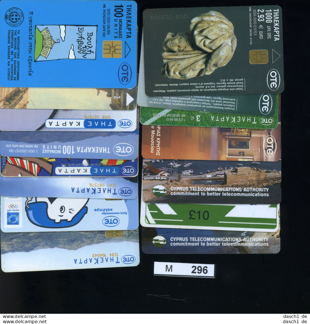 M296, Griechenland, Zypern, 15 Telefonkarten Als Lot, Um Das Jahr 2000 - Grecia