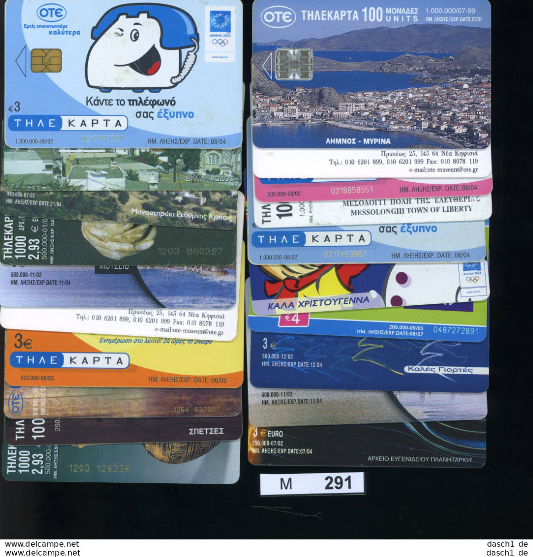 M291, Griechenland, 20 Telefonkarten Als Lot, Um Das Jahr 2000 - Grecia