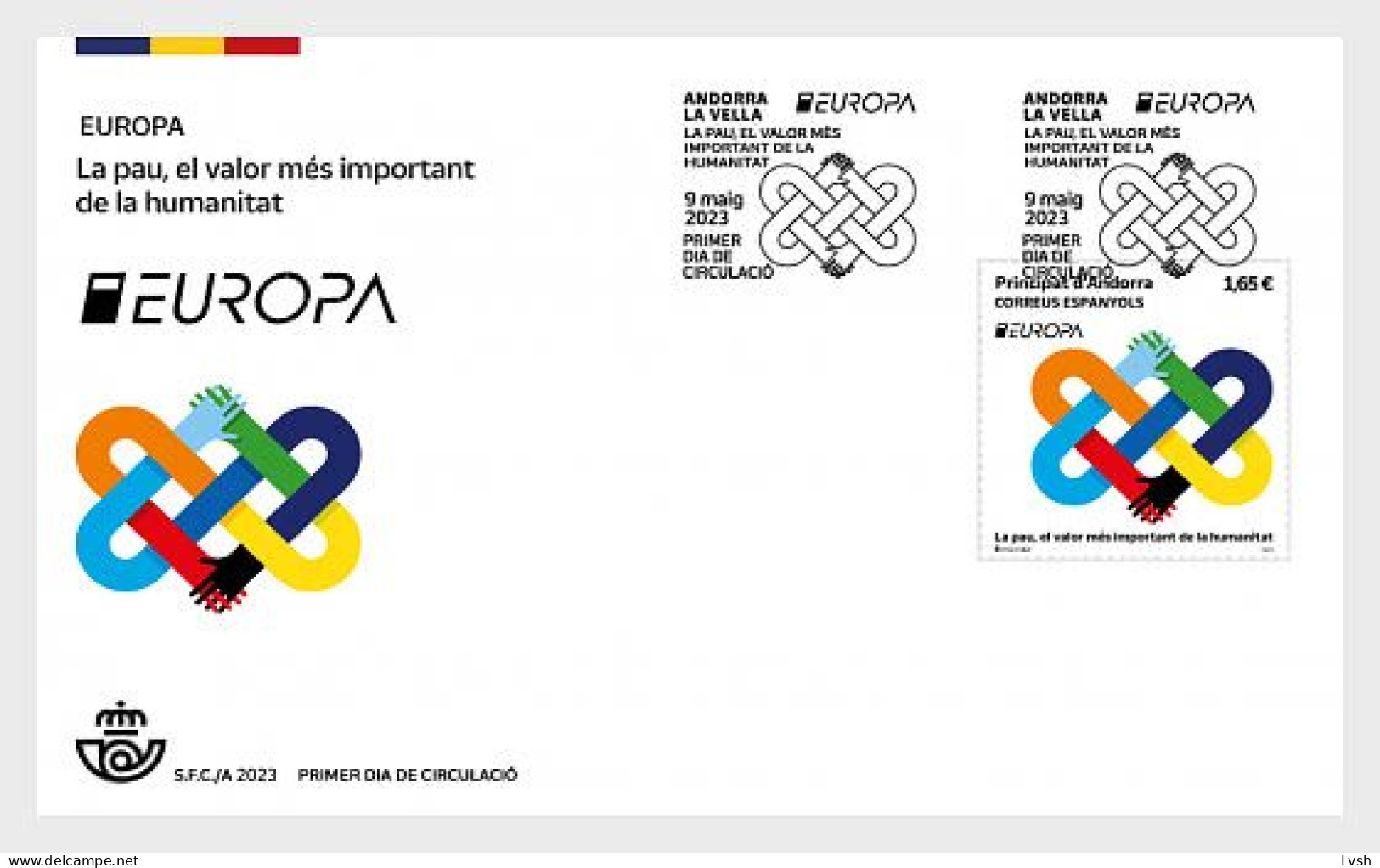 Andorra (Spanish Post).2023.Europa CEPT.Peace – The Highest Value Of Humanity.FDC. - Covers & Documents