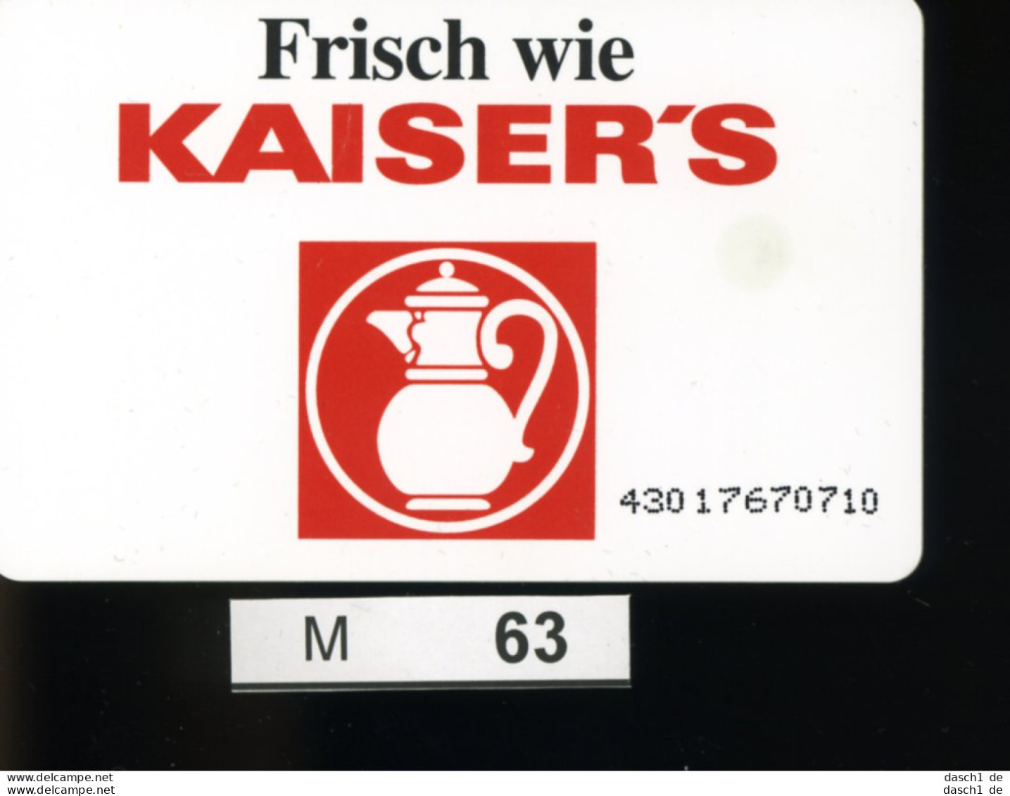 M063, Deutschland, TK, Sonderkarte Kaiser's, 12 DM, 1993 - K-Series : Série Clients