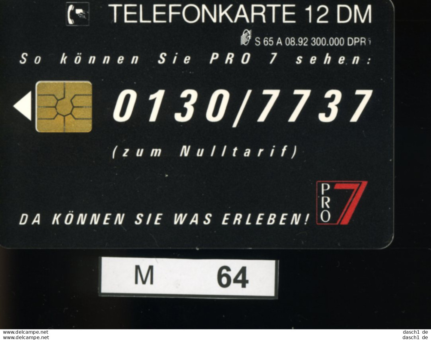 M064, Deutschland, TK, Sonderkarte Nervenkitzel Pro7, 12 DM, 1992 - K-Reeksen : Reeks Klanten