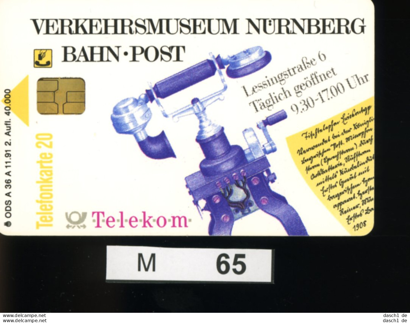 M065, Deutschland, TK, Sonderkarte Telekom Postauto, 20 EH, 1991 - X-Reeksen : Advertenties Van De D. Postreklame