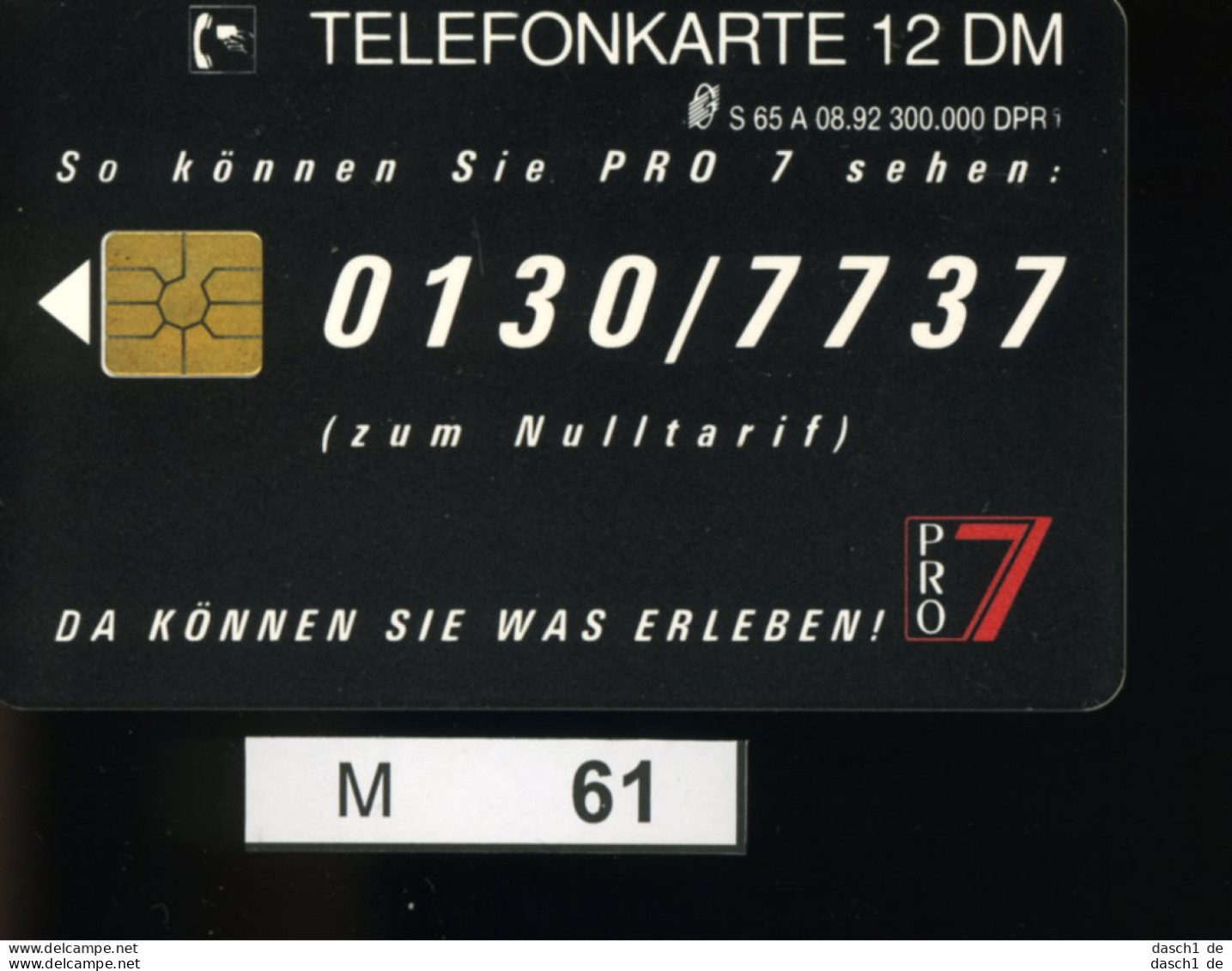 M061, Deutschland, TK, Sonderkarte Nervenkitzel Pro7, 12 DM, 1992 - K-Series : Customers Sets