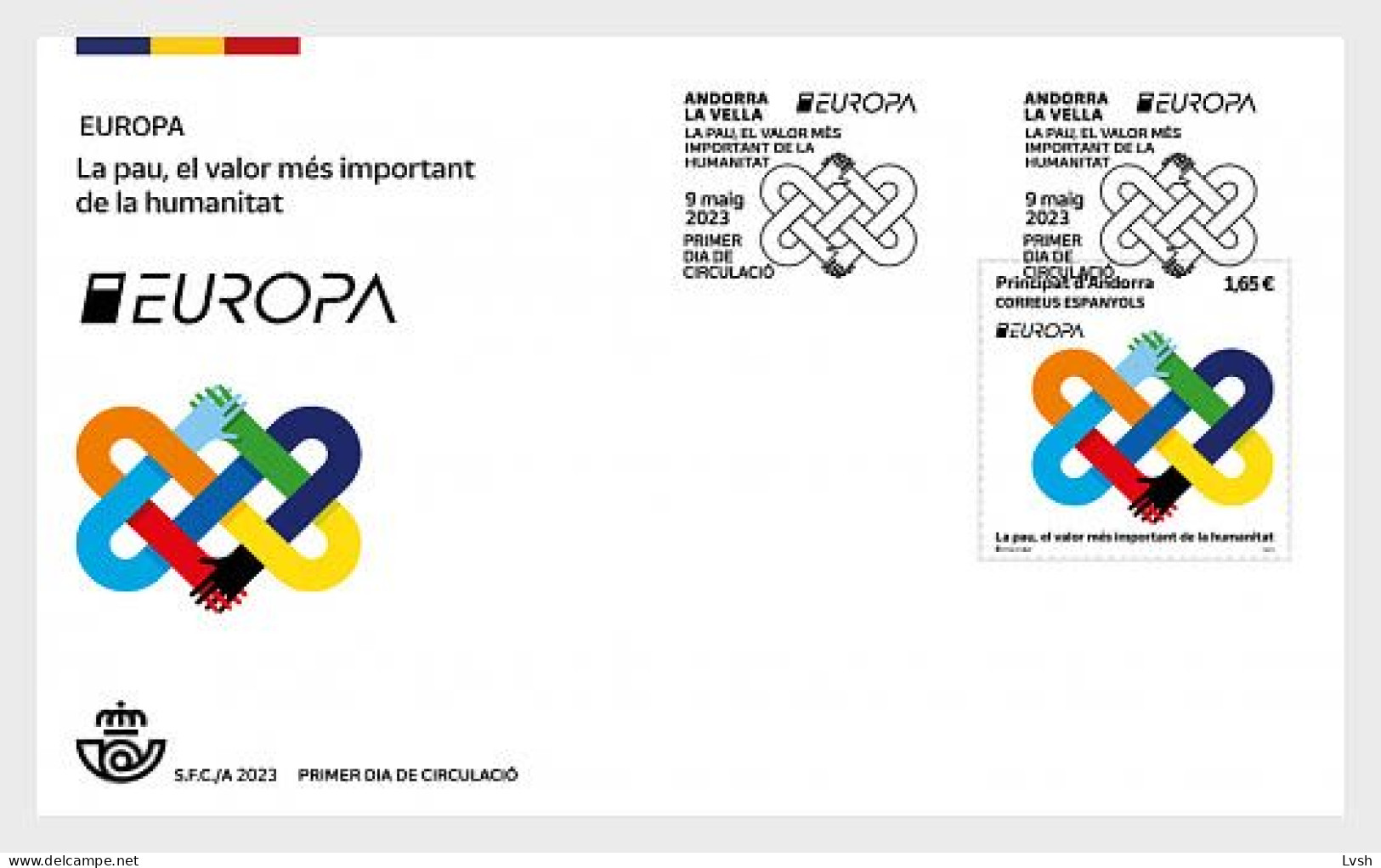 Andorra (Spanish Post).2023.Europa CEPT.Peace – The Highest Value Of Humanity.FDC. - 2023