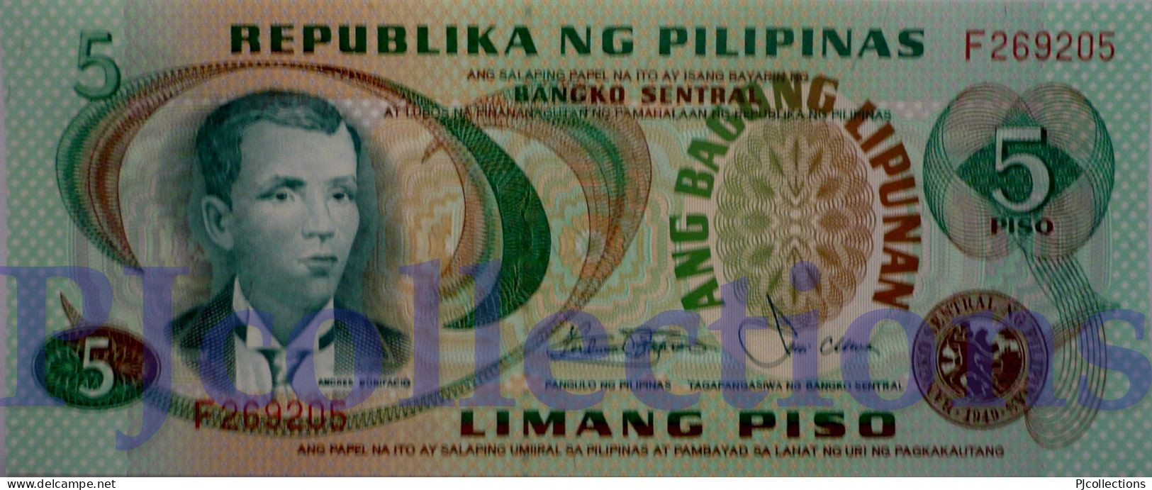 PHILIPPINES 5 PISO 1978 PICK 160c UNC - Filippijnen