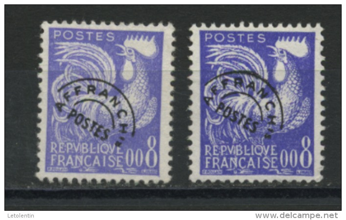 FRANCE -  PRÉOBLITÉRÉ - N° Yvert  119  (*) 2 TEINTES - 1953-1960