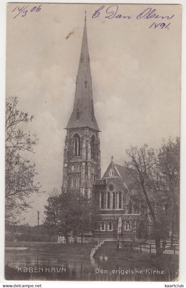 Kobenhavn - Den Engelske Kirke. - (Danmark) - 1906 - C. St. Eneret 529 - Danemark