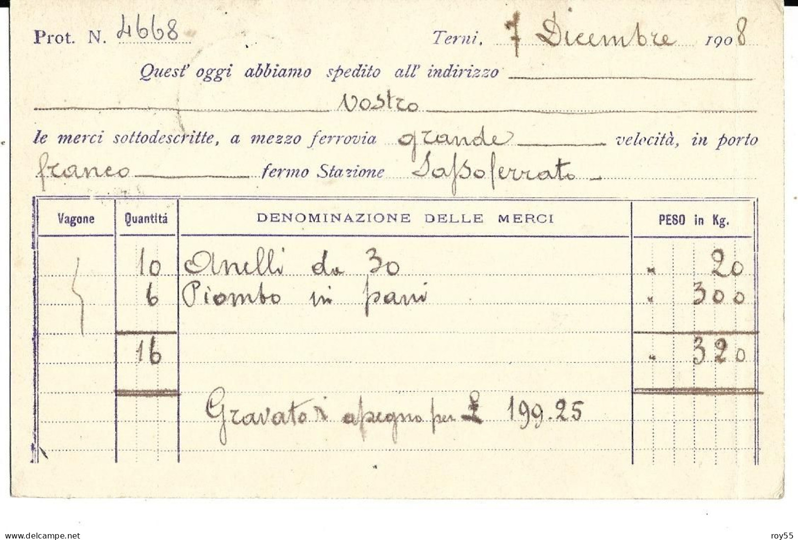 Umbria Terni Cartolina Pubblicita Societa Degli Alti Forni Fonderie Ed Acciaierie Di Terni Affrancatura Perfin Del 1908 - Publicité