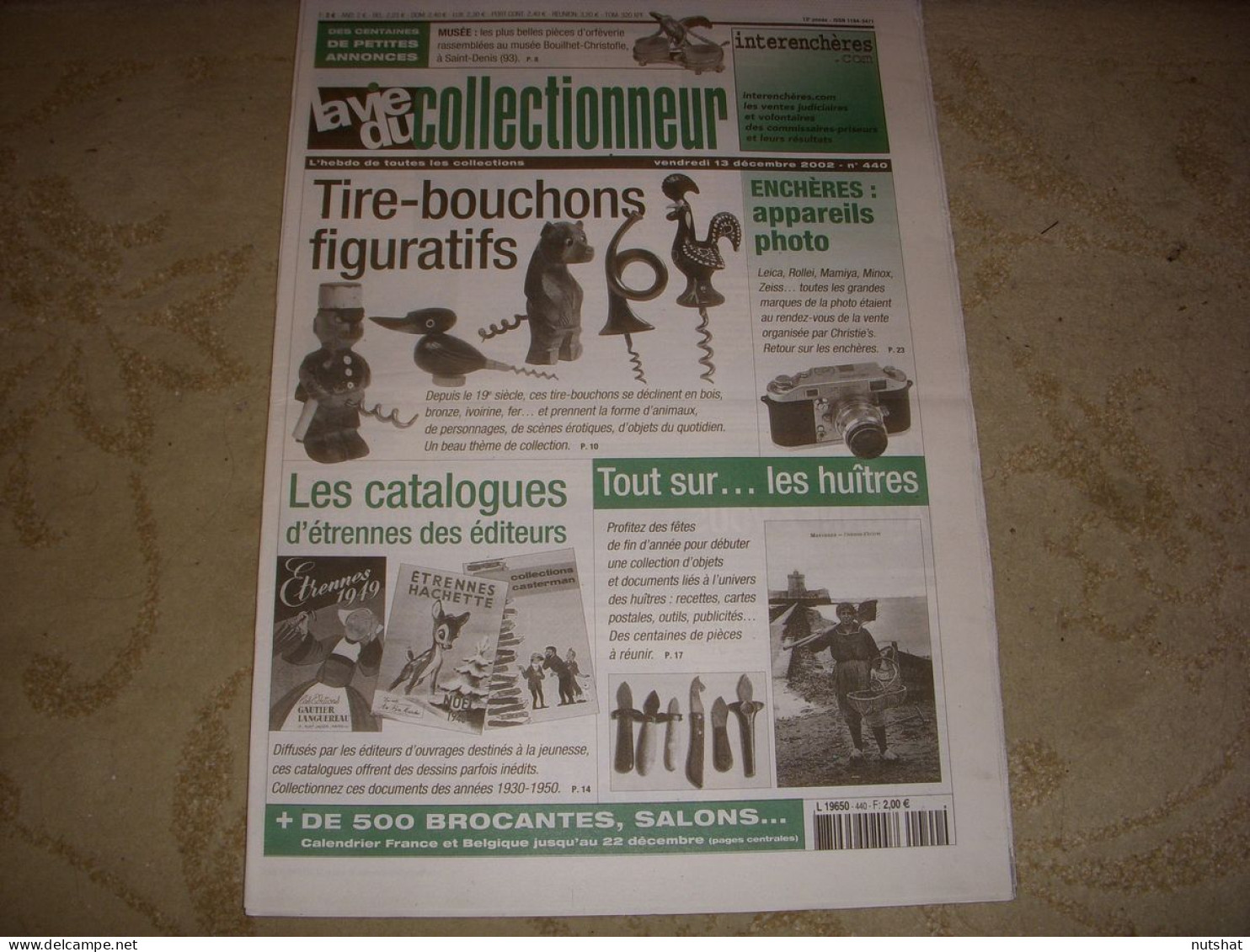 LVC VIE Du COLLECTIONNEUR 440 12.2002 TIRE BOUCHONS CATALOGUE ETRENNE HUITRES  - Brocantes & Collections