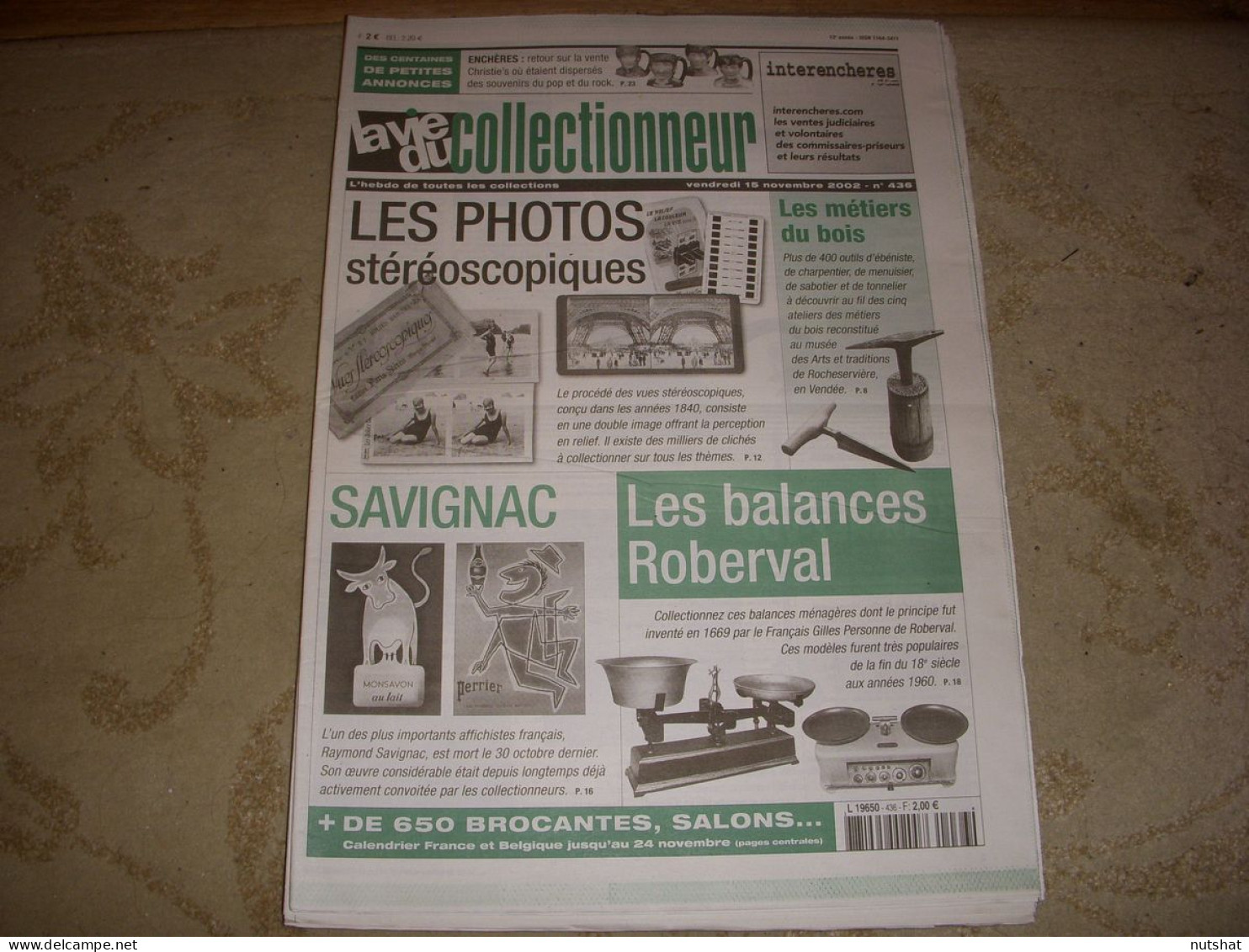 LVC VIE Du COLLECTIONNEUR 436 11.2002 PHOTOS STEREOSCOPES BALANCES ROBERVAL  - Verzamelaars