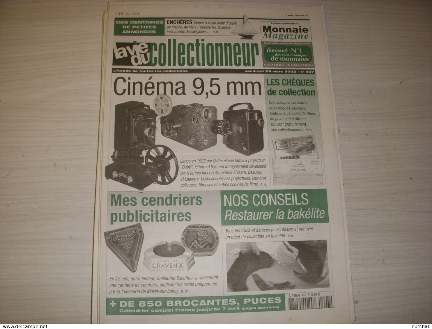 LVC VIE Du COLLECTIONNEUR 407 03.2002 CINEMA 9,5mm CENDRIERS CHEQUES COLLECTION  - Verzamelaars