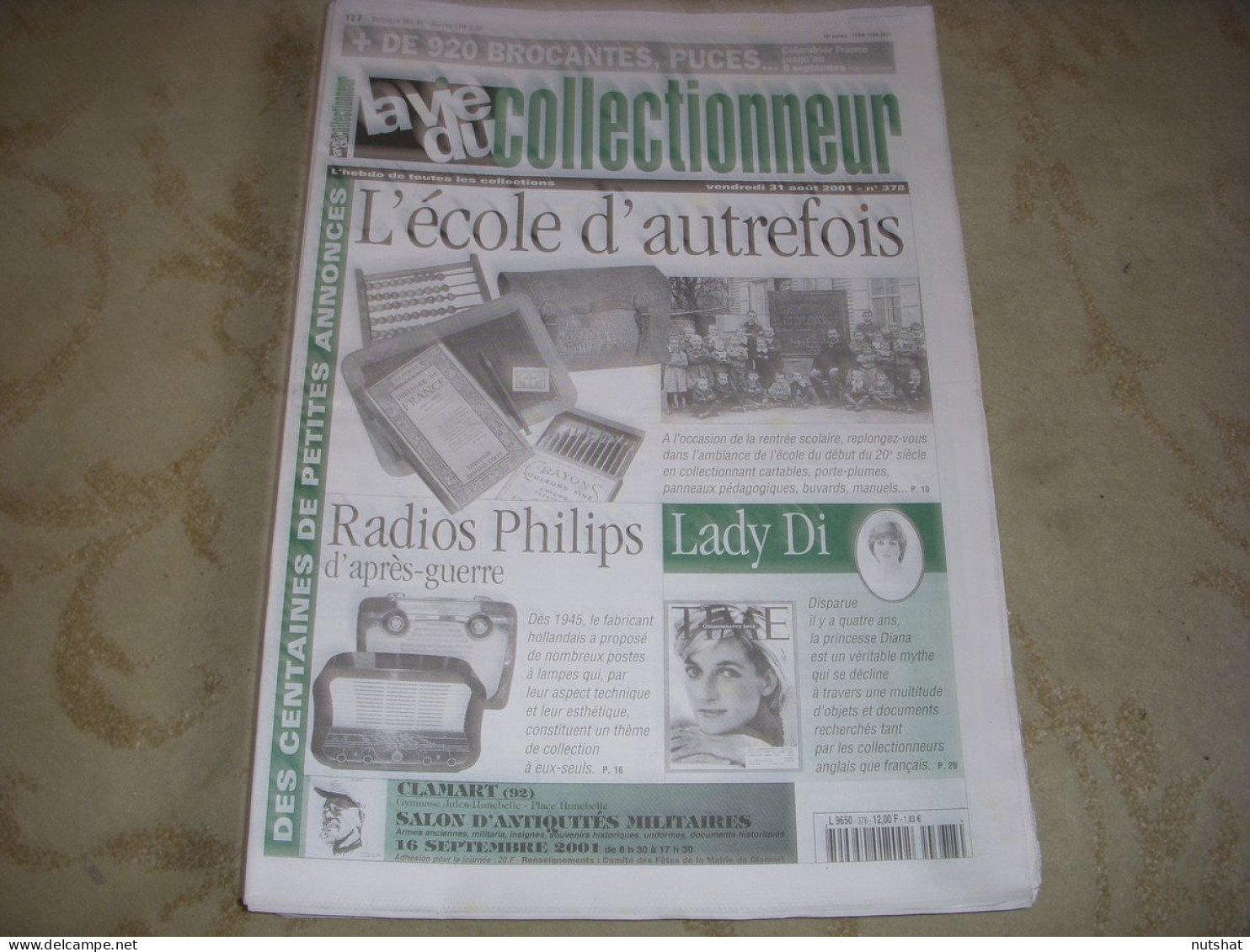 LVC VIE Du COLLECTIONNEUR 378 31.08.2001 LADY DI RADIO PHILIPS ECOLE AUTREFOI  - Brocantes & Collections