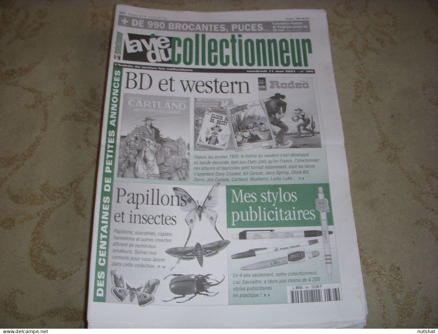 LVC VIE Du COLLECTIONNEUR 366 11.05.2001 BD & WESTERN PAPILLON INSECTE STYLOS  - Brocantes & Collections