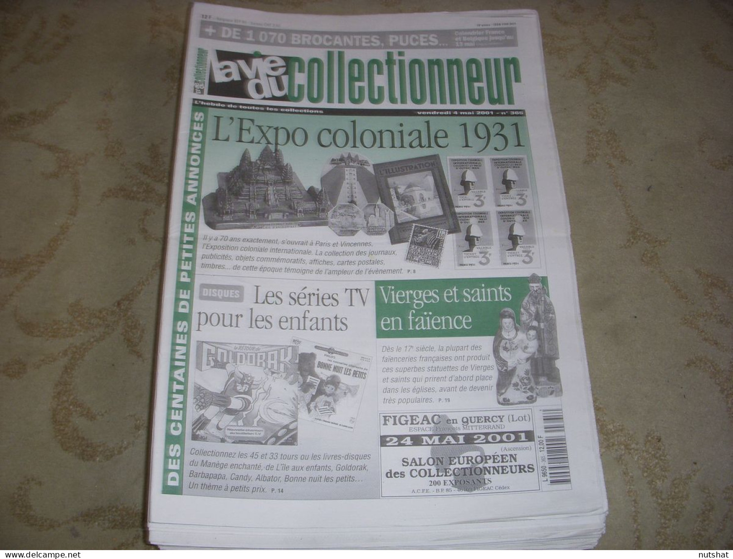 LVC VIE Du COLLECTIONNEUR 365 04.05.2001 EXPO COLONIALE 1931 SERIES TV ENFANT  - Brocantes & Collections