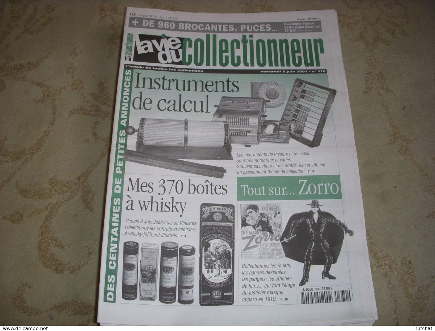 LVC VIE Du COLLECTIONNEUR 370 08.06.2001 BOITE WHISKY ZORRO INSTRUMENT CALCUL  - Verzamelaars