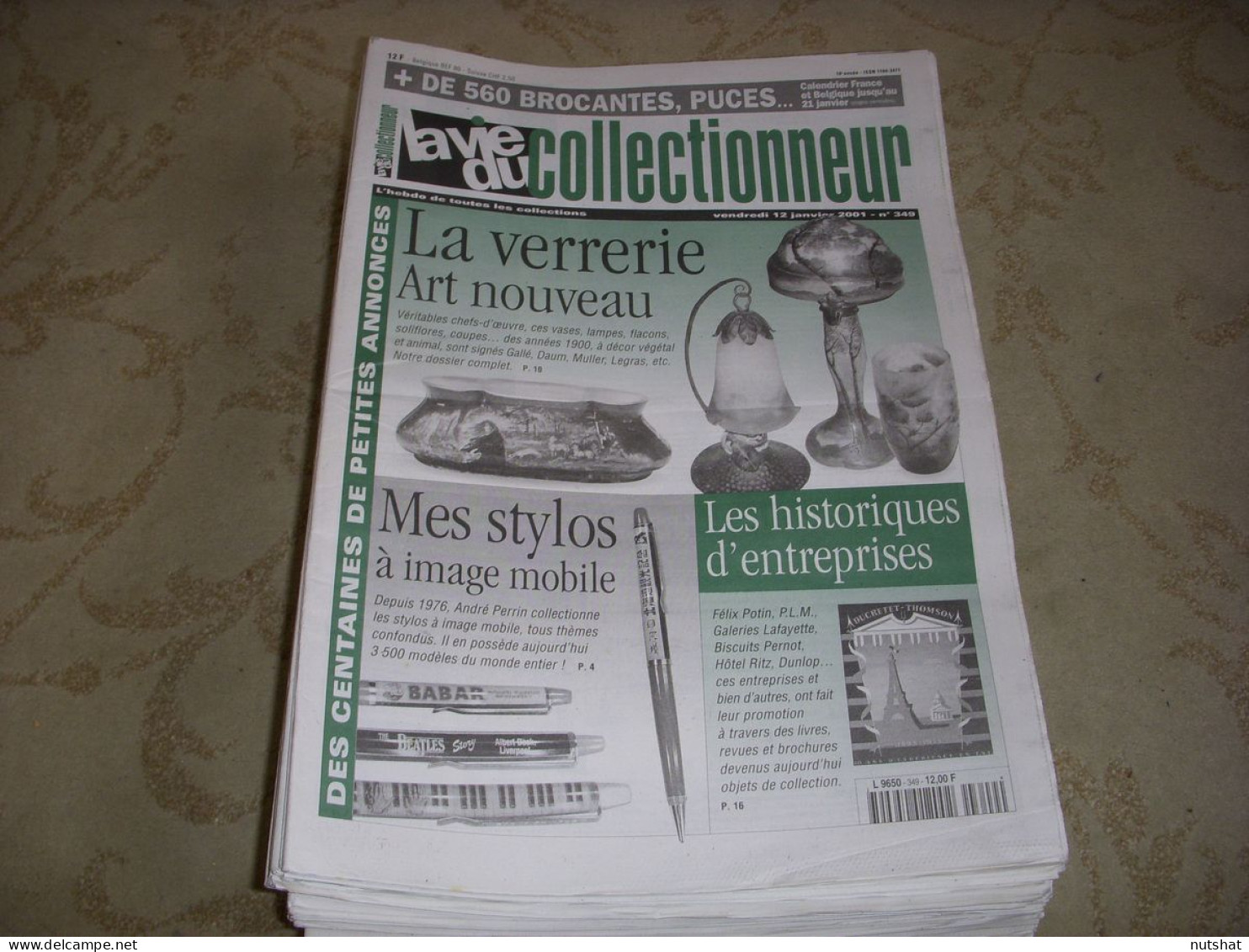 LVC VIE Du COLLECTIONNEUR 349 12.01.2001 VERRERIE STYLOS A IMAGE Les POIVROTS  - Verzamelaars