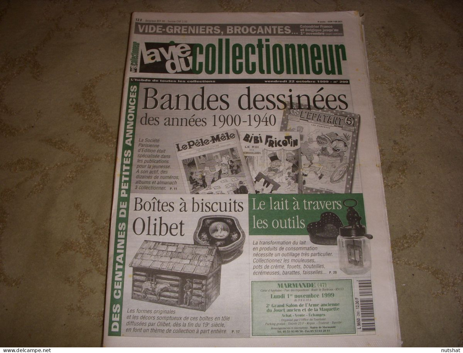 LVC VIE Du COLLECTIONNEUR 290 22.10.1999 BD ANNEES 1900-1940 OLIBET PUB BIERE  - Brocantes & Collections