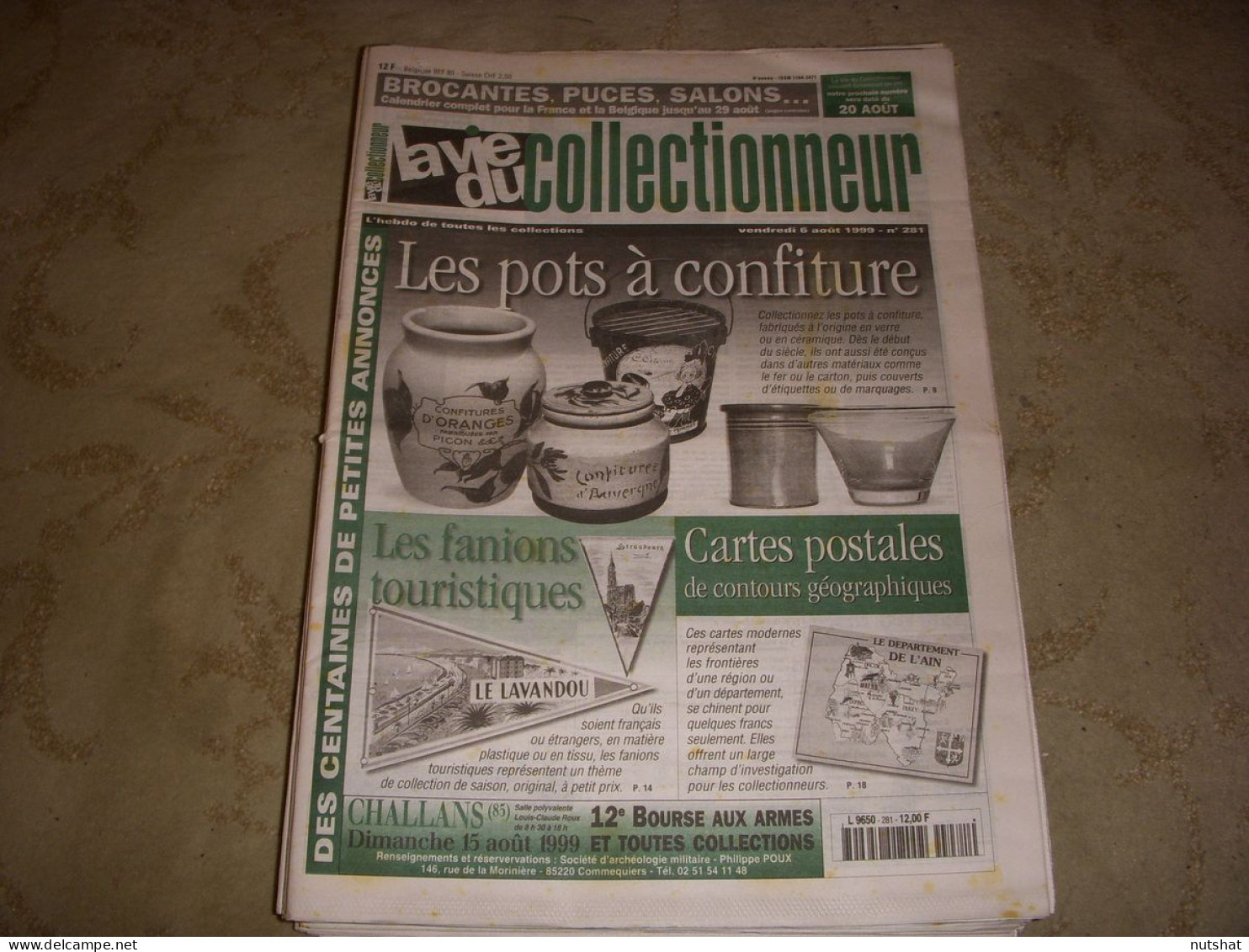 LVC VIE Du COLLECTIONNEUR 281 06.08.1999 POTS CONFITURE FANIONS TOURISTIQUES  - Trödler & Sammler