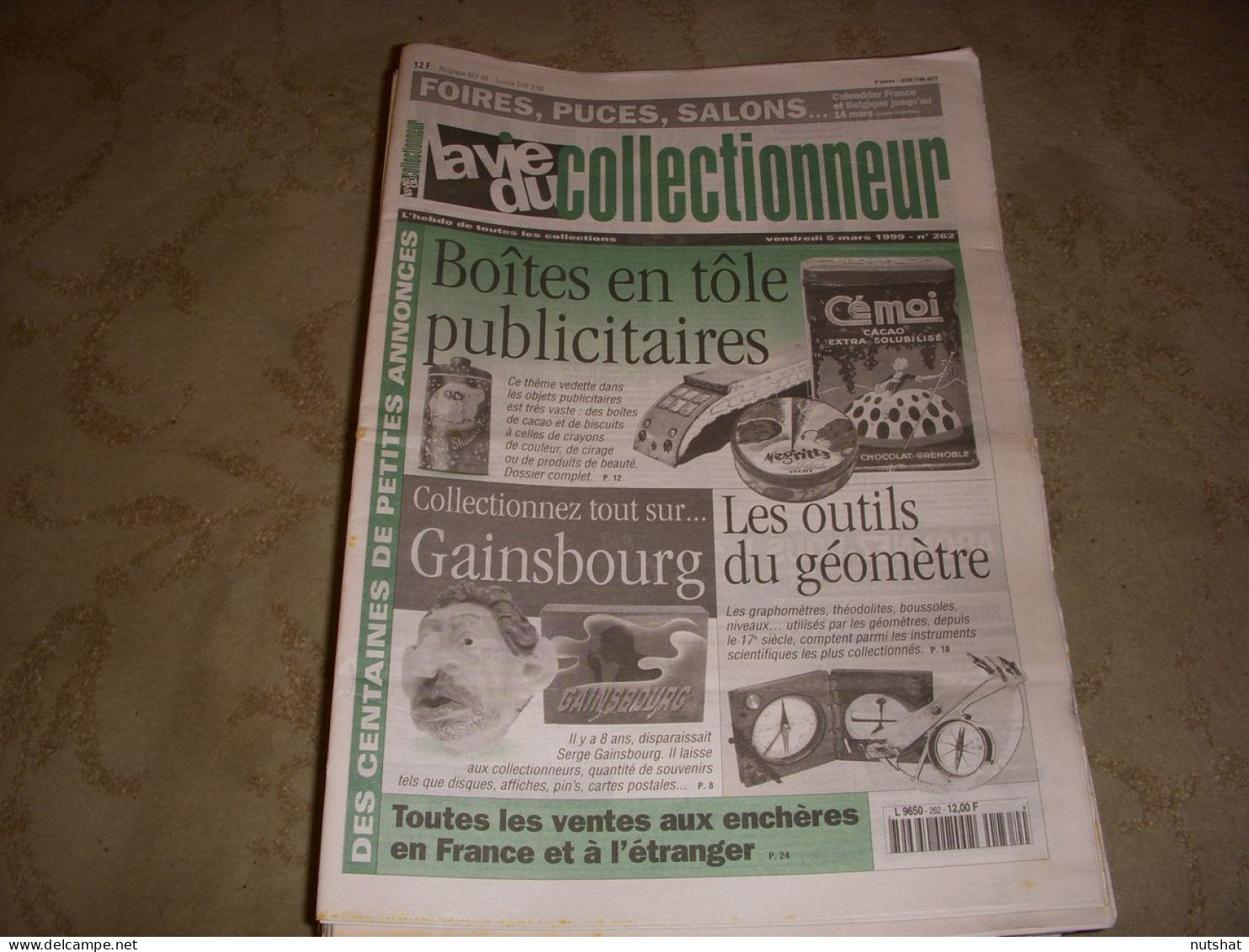 LVC VIE Du COLLECTIONNEUR 262 05.03.1999 OUTIL GEOMETRE GAINSBOURG BOITE TOLE  - Brocantes & Collections