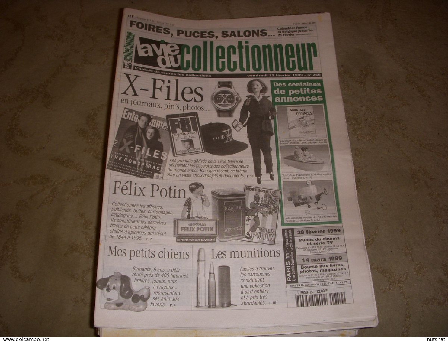 LVC VIE Du COLLECTIONNEUR 259 12.02.1999 X-FILES FELIX POTIN MUNITIONS  - Brocantes & Collections