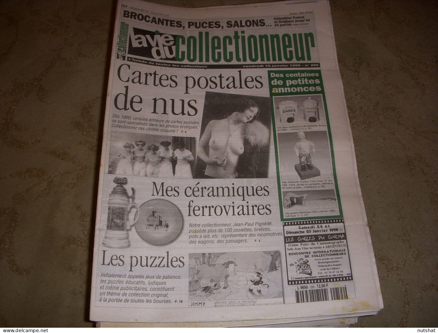 LVC VIE Du COLLECTIONNEUR 255 15.01.1999 NUS En CP PUZZLES CERAMIQUES TRAINS  - Collectors