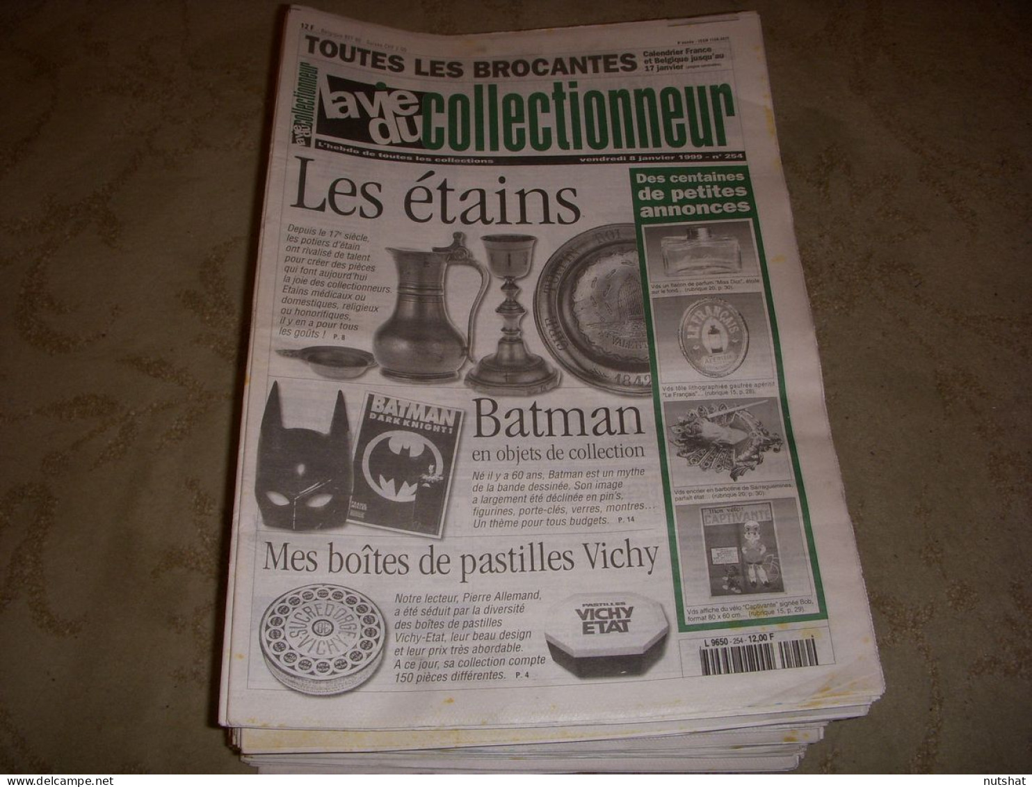 LVC VIE Du COLLECTIONNEUR 254 08.01.1999 ETAINS BATMAN PASTILLES VICHY  - Trödler & Sammler