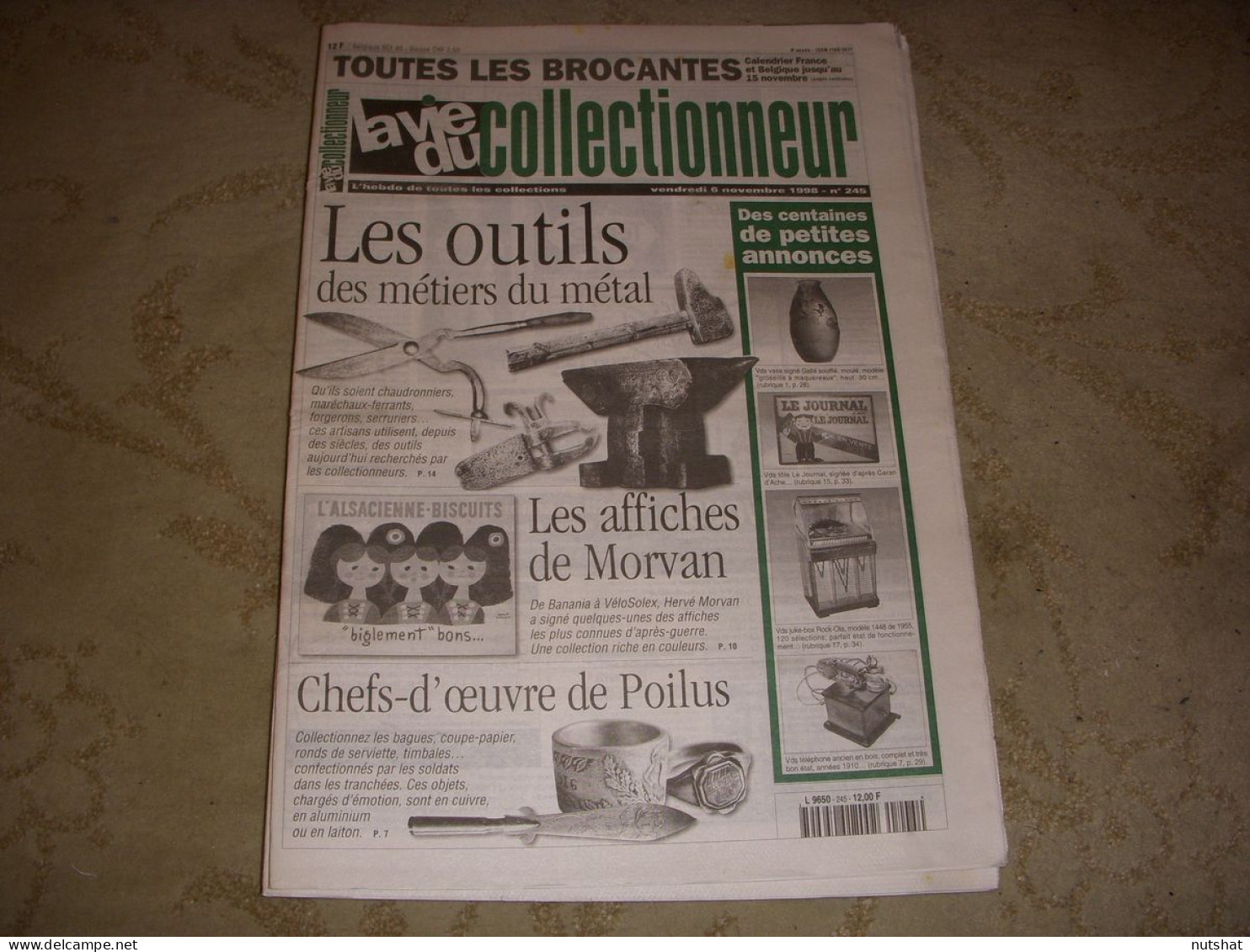 LVC VIE Du COLLECTIONNEUR 245 06.11.1998 AFFICHE H MORVAN CHEFS OEUVRE POILUS  - Collectors