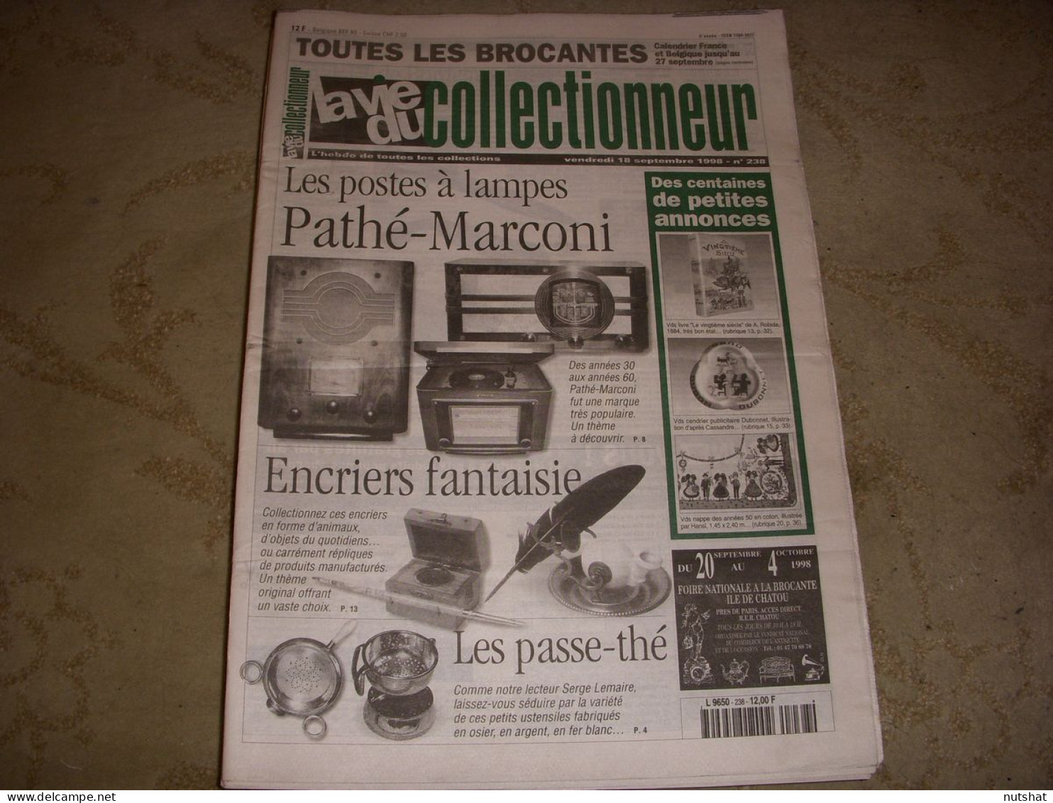 LVC VIE Du COLLECTIONNEUR 238 18.09.1998 PATHE MARCONI ENCRIERS NAVIRE GUERRE  - Brocantes & Collections