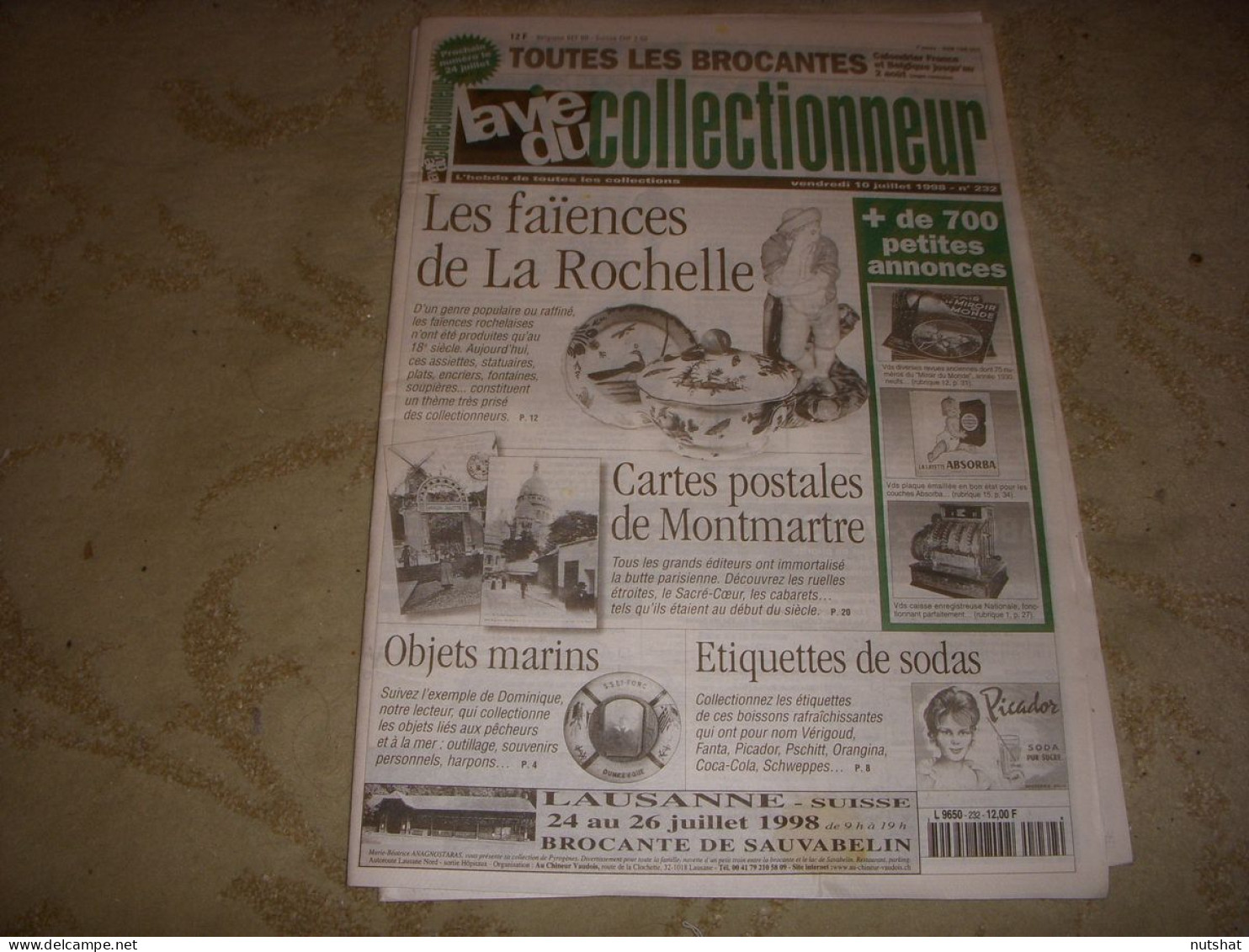 LVC VIE Du COLLECTIONNEUR 232 10.07.1998 FAIENCES LA ROCHELLE ETIQUETTE SODA  - Verzamelaars