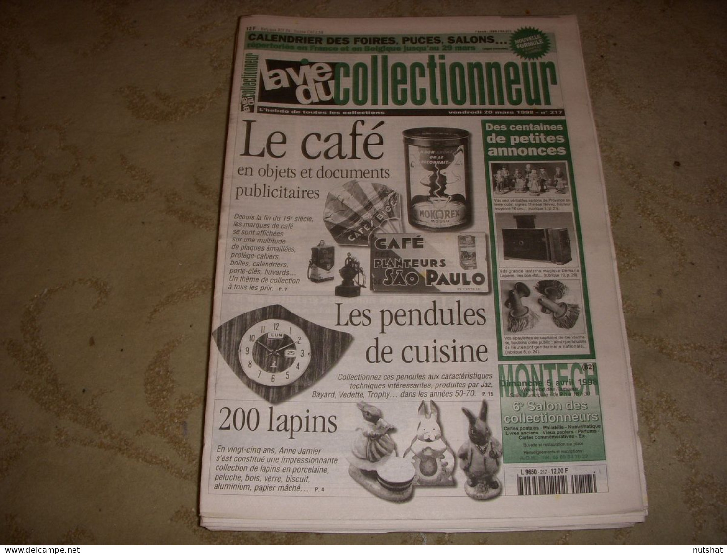 LVC VIE Du COLLECTIONNEUR 217 20.03.1998 LE CAFE PENDULE CUISINE PETIT LAPIN  - Brocantes & Collections