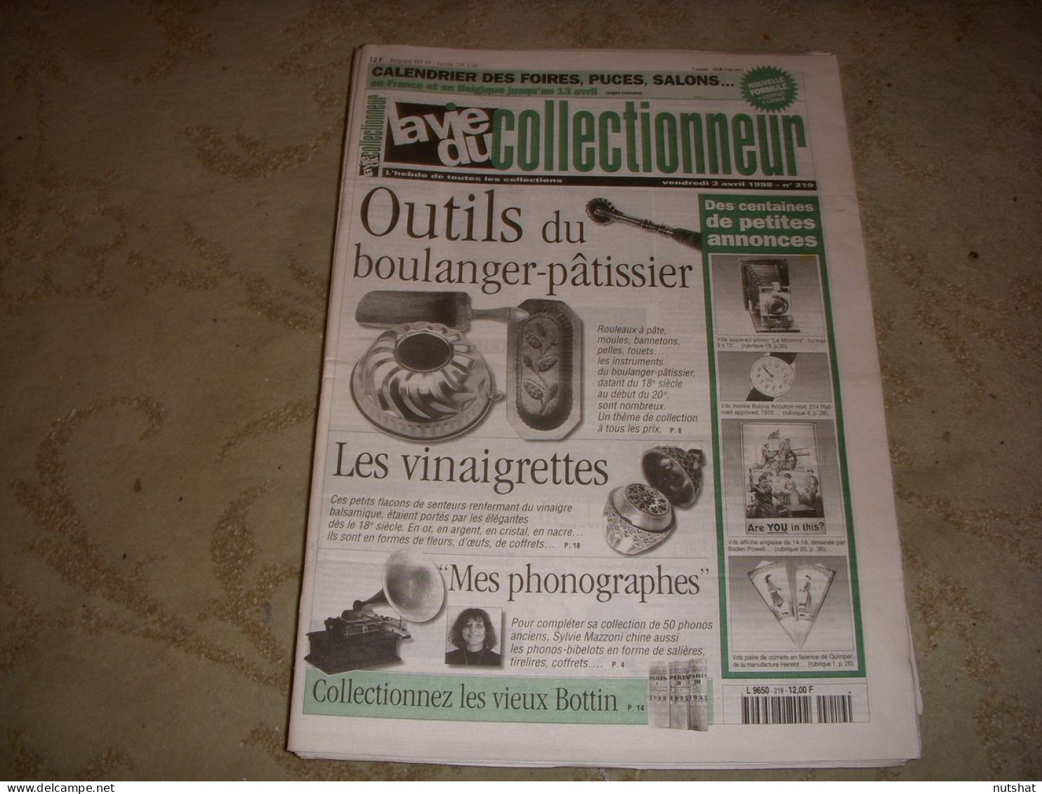 LVC VIE Du COLLECTIONNEUR 219 03.04.1998 OUTIL BOULANGER PATISSIER VINAIGRETT  - Verzamelaars